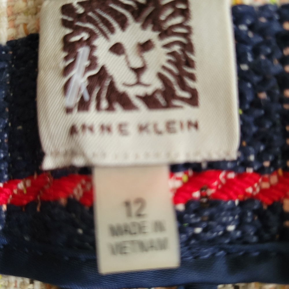 Anne Klein Nautical Multicolor Striped Blazer Size 12 - Picture 5 of 6